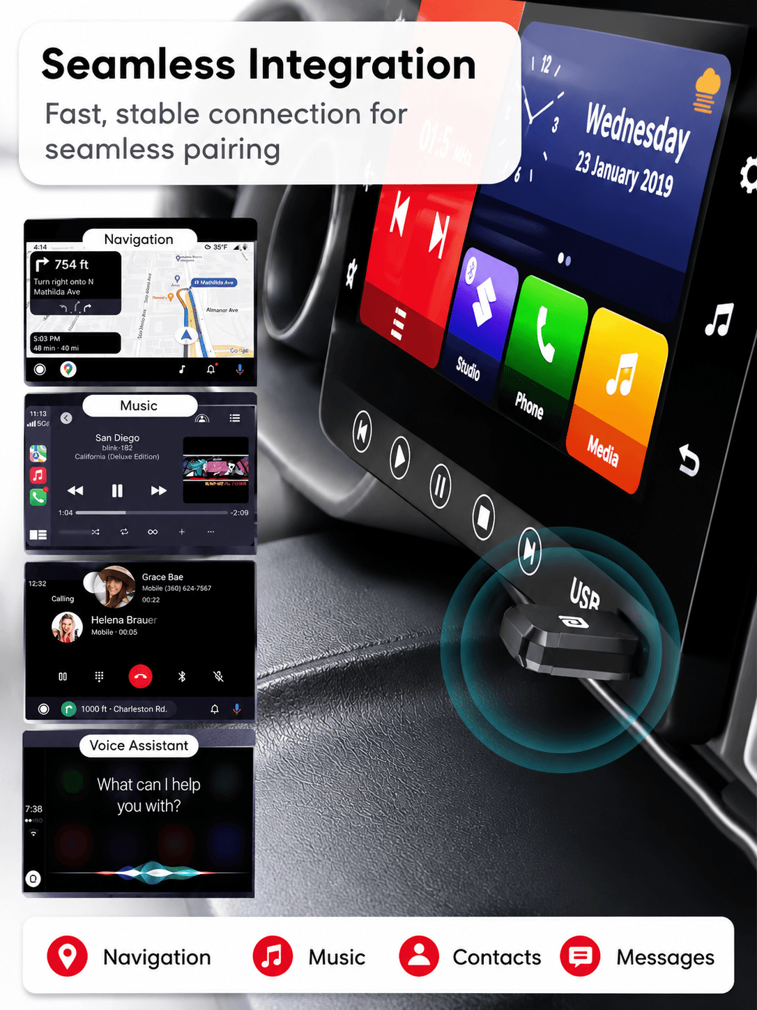 Tune Lite
Converts Wired to Wireless | Plug & Play | Wireless Connectivity | Android 12+ & iOS 15+ 3