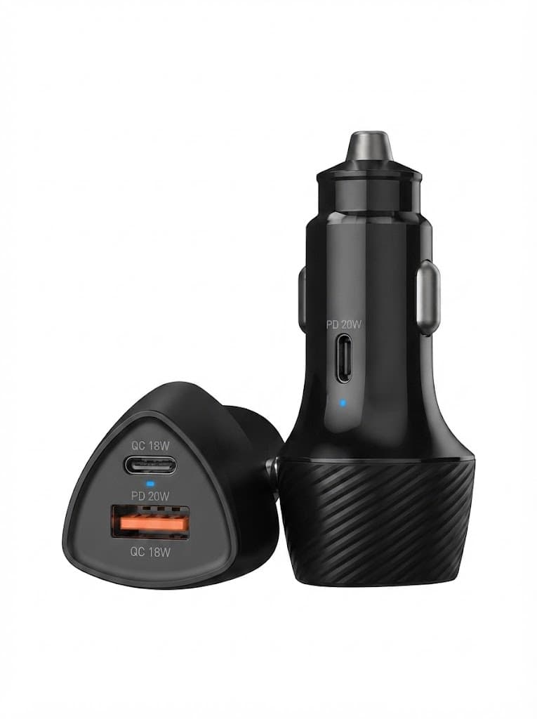 Portronics 51W Car Power 16 Fast Car Charger with Dual Output, 51 Watts Total (18W USB + 33W Type C PD), Fast Charging, Adapter for iPhone & Android Smartphones and Tablets (Black) 4