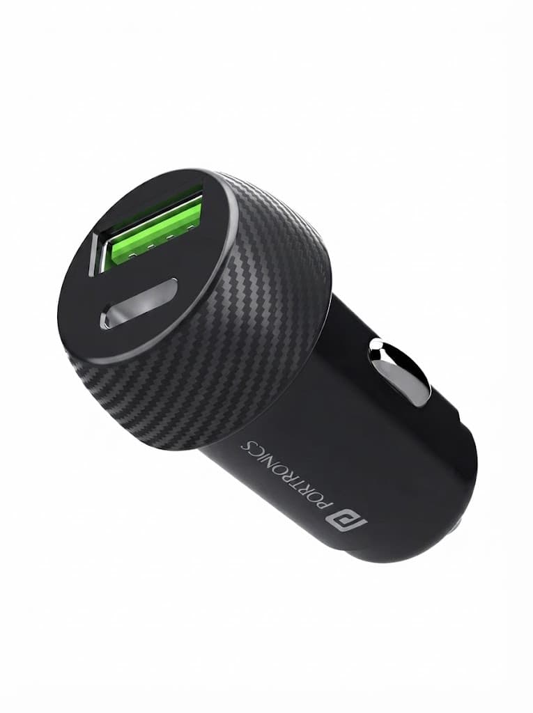 Portronics 20W Car Power 7 Car Charger with Dual Output (Type-C PD + USB), Fast Charging, Adapter Compatible for Most Cars & Cellular Phones (Black) 4