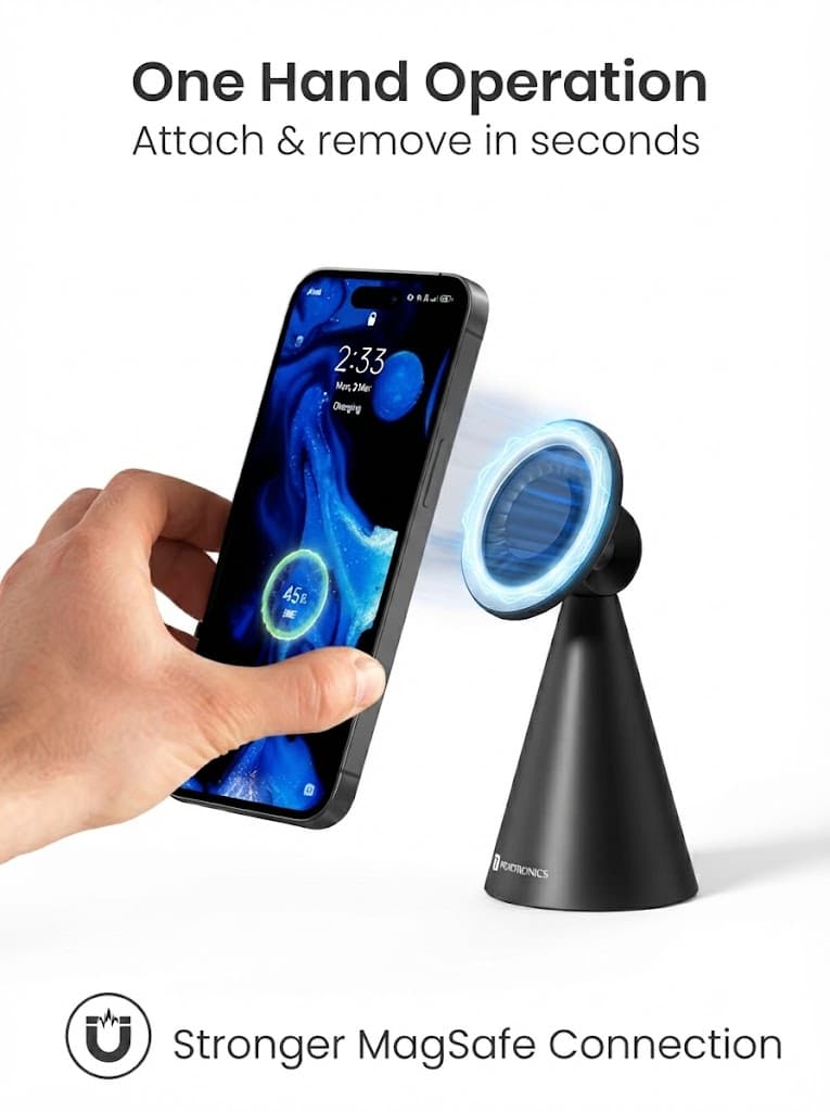 Mogun 5
Strong Magnetism | 360 Degree Rotation | Sturdy Build | Tailored for Magsafe 2