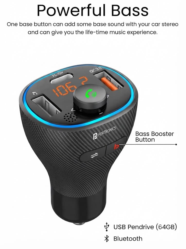 Auto 15
Car Bluetooth Adapter | Hands-free Calling | Type-C PD & USB Charging | Built-in Mic 2