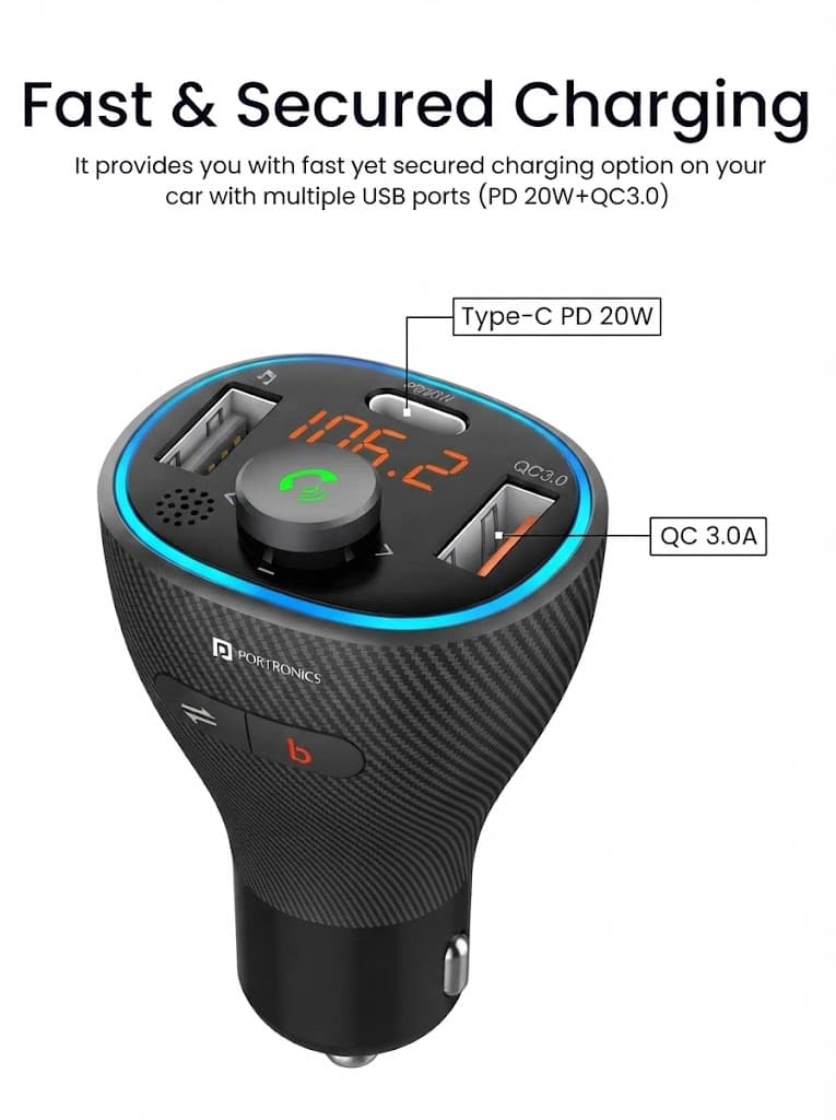 Auto 15
Car Bluetooth Adapter | Hands-free Calling | Type-C PD & USB Charging | Built-in Mic 3