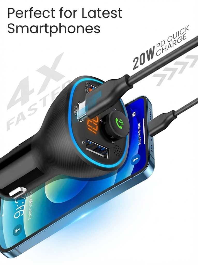 Auto 15
Car Bluetooth Adapter | Hands-free Calling | Type-C PD & USB Charging | Built-in Mic 4