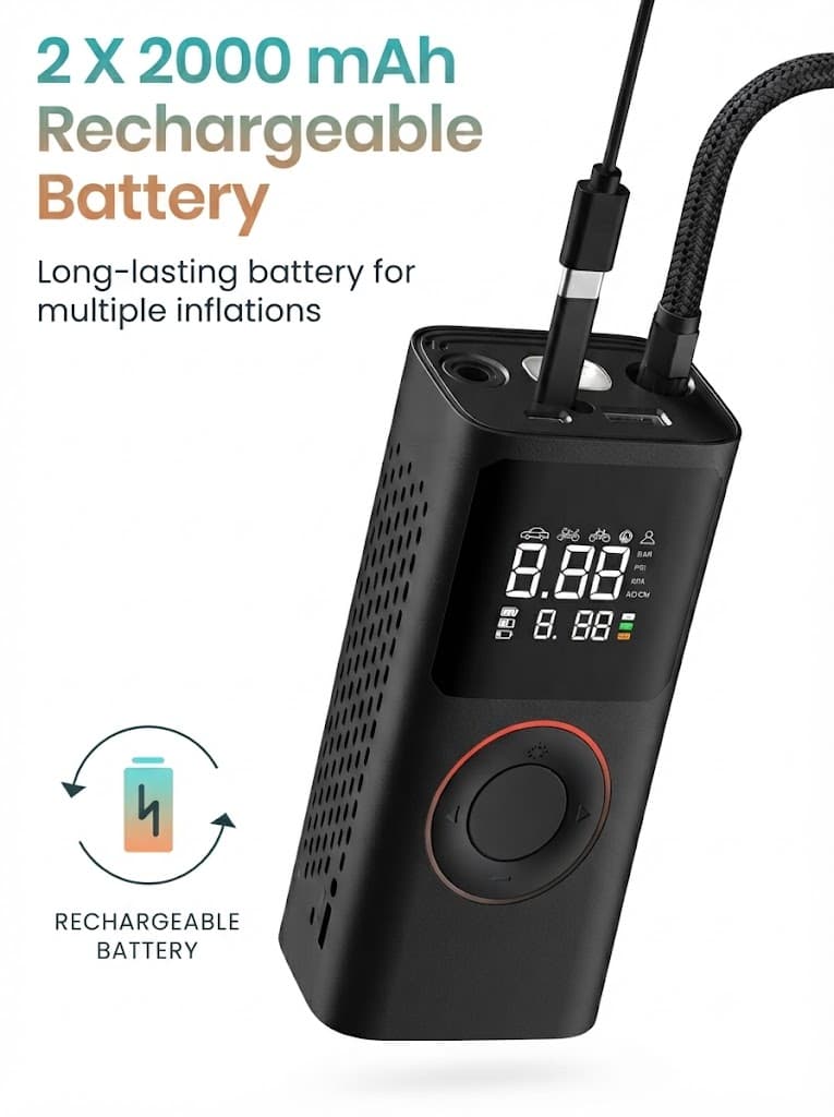 VAYU
Pre-set Inflation Modes | Digital Display | Dual Power Source | 2 x 2000 mAh Batteries 3