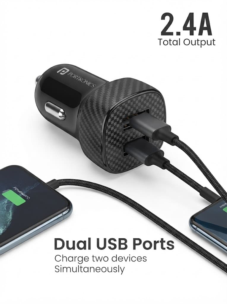 Car Power 5
Dual Output | USB Ports | 12 Watts Total 2