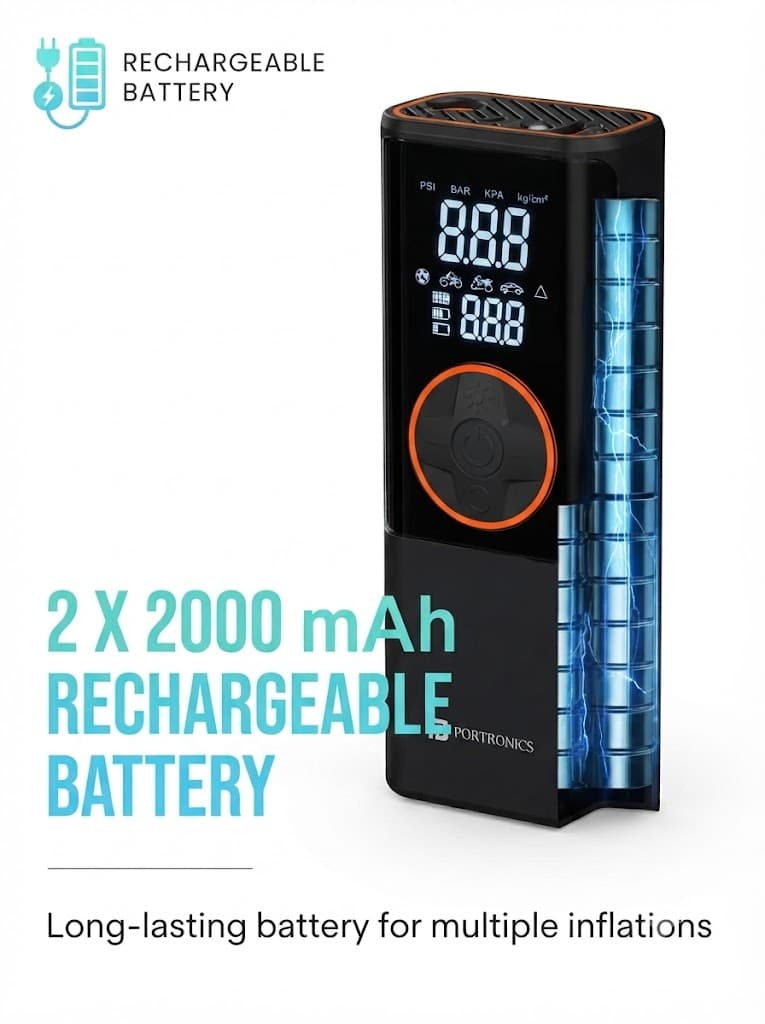 Vayu 4.0
Pre-set Inflation Modes | Digital Display | Dual Power Source | 2 x 2000 mAh Battery  2