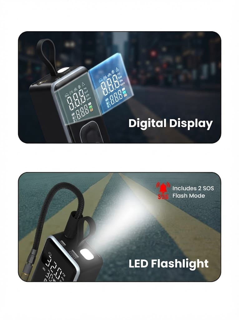 Vayu 8.0
Pre-set Inflation Modes | Built-In Flashlight with SOS | 2 x 2000 mAh Battery | In-Built Hanging Support 4