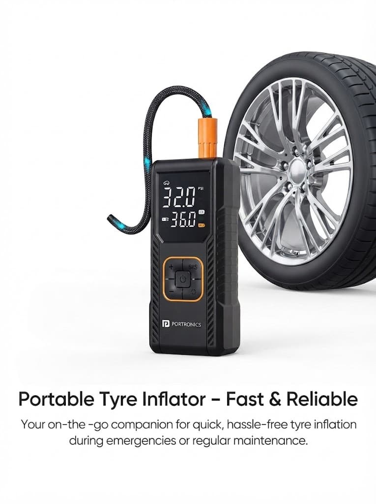 Vayu 9.0
Portable & Rechargeable Tyre Inflator | Type-C Fast Charging | LED Display | Auto Shut-Off | For Car, Bike & Sports Balls 2