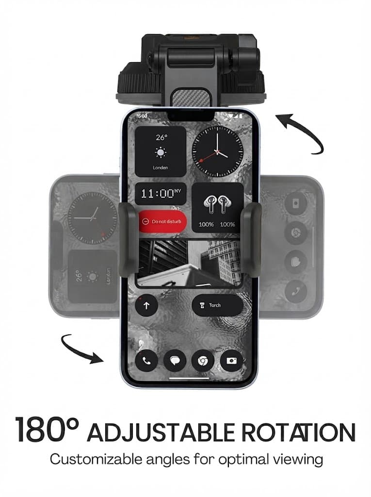 Clamp M5
Rotation Base | Pivot Arm | Suction Cup Mount | 5.4” – 7.6” Phones 3