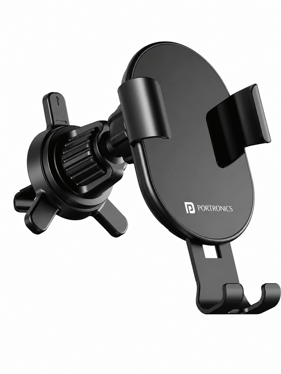 Portronics Charge Clamp 4 Wireless Car Charger with 15 Watts Fast Charging, AC Vent Mount, 360 Rotation, Strong Grip, Free Type-C Cable, Qi Charger for iPhone & Android Smartphones(Black) 2