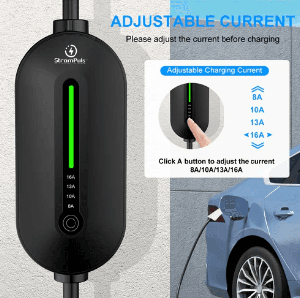 Prime 3.6kw Portable EV Charger, Adjustable Amps, 5m TPU Cable, 16A 1 Phase, IP66 Water Proof, Bag, Surge & Pen Protection, Earthing Off Option, No Need Stabilizer. 5 Years Warranty 2