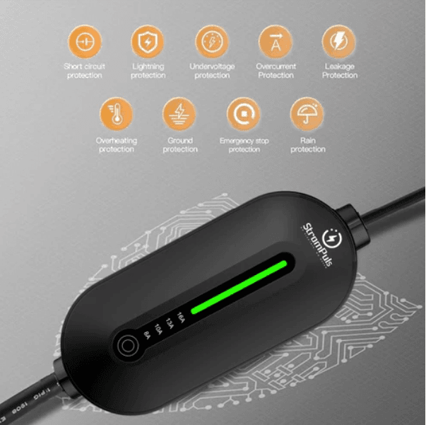 Prime 3.6kw Portable EV Charger, Adjustable Amps, 5m TPU Cable, 16A 1 Phase, IP66 Water Proof, Bag, Surge & Pen Protection, Earthing Off Option, No Need Stabilizer. 5 Years Warranty 3