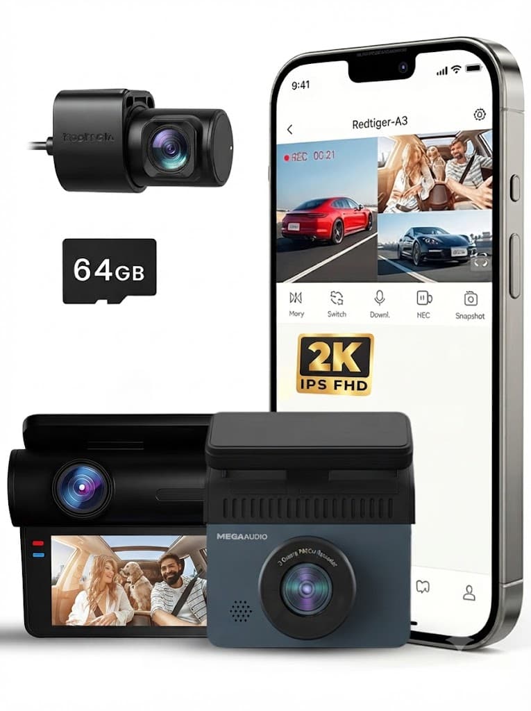MADVR03 2K Smart Dash Cam | Triple Channel Recording | WiFi | Night Vision 2