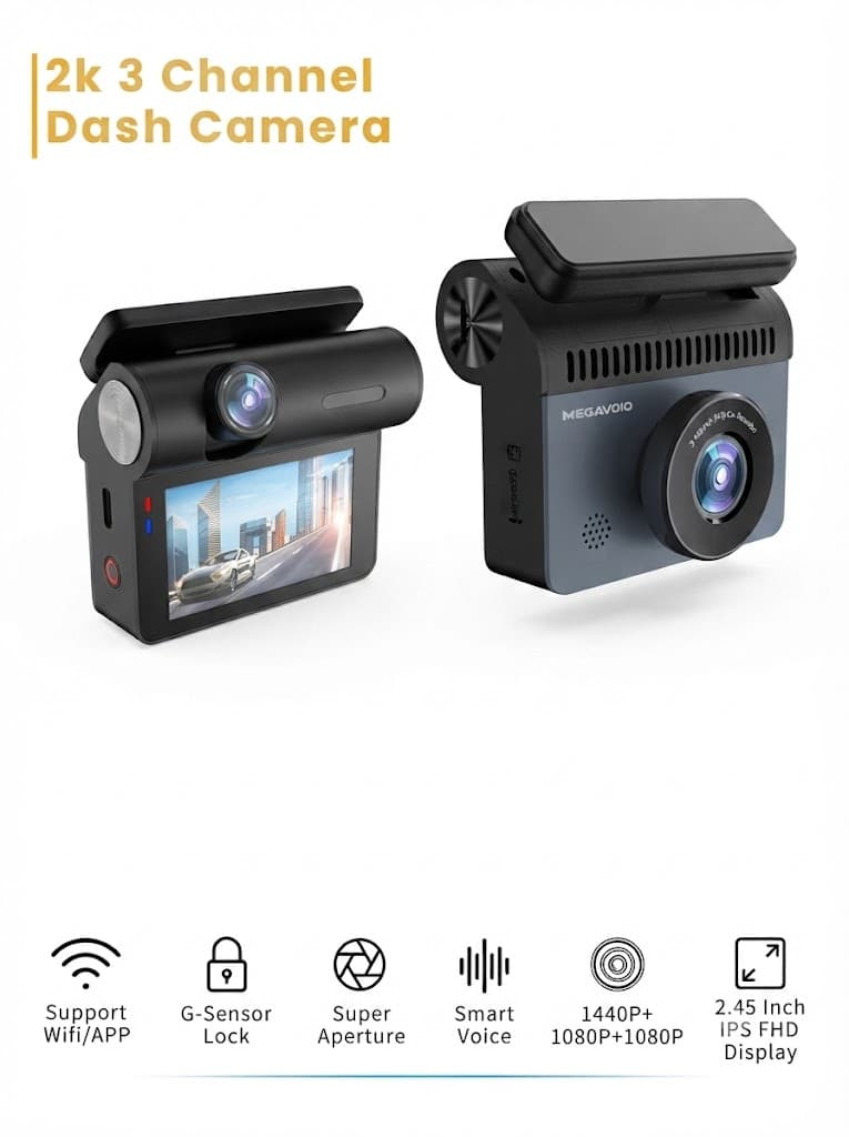 MADVR03 2K Smart Dash Cam | Triple Channel Recording | WiFi | Night Vision 3