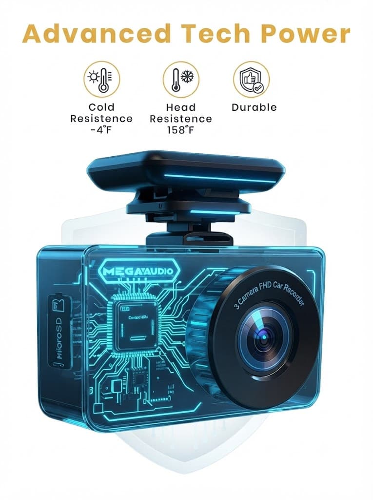 MADVR03 2K Smart Dash Cam | Triple Channel Recording | WiFi | Night Vision 5