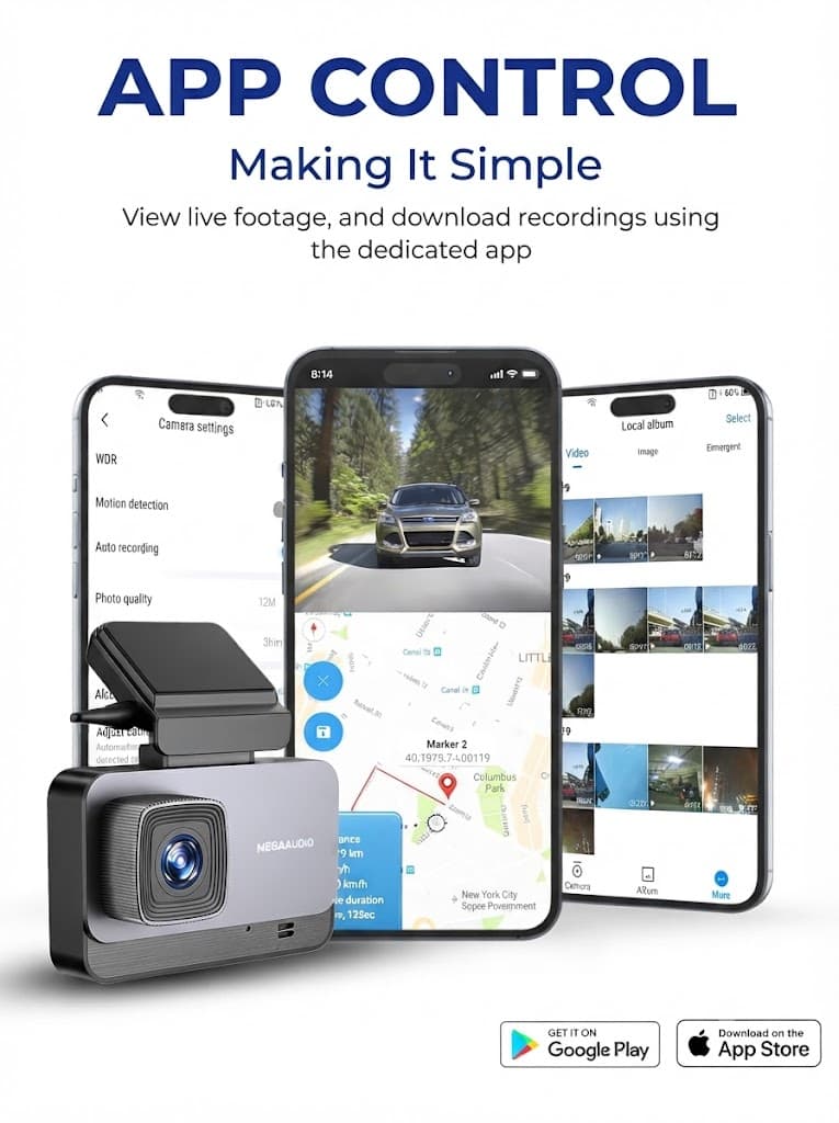 4K Ultra HD Dual Dashcam | WiFi GPS | 3" IPS Screen | 160° Wide Angle 2