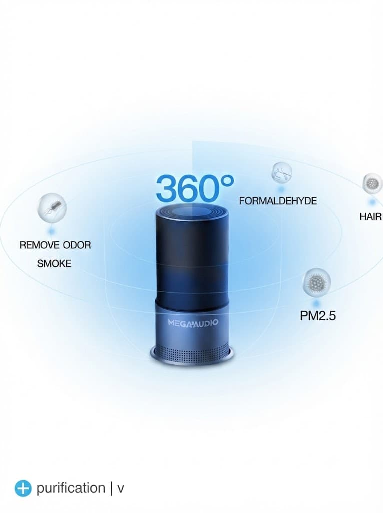 Car Air Purifier with HEPA & Carbon Filter |USB|Compact & Quiet Cup Holder Fit 4