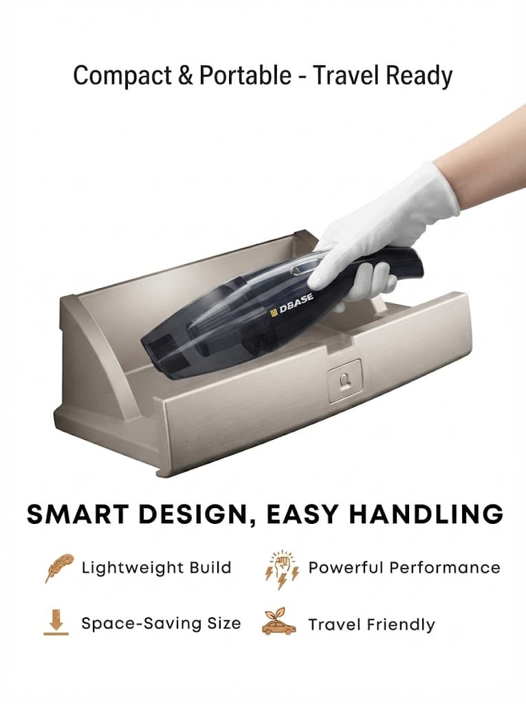 Car Vaccum Cleaner | High power suction | Portable size | HEPA size 3