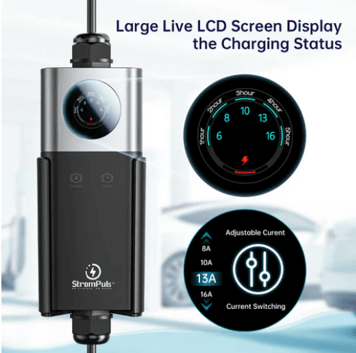 11kW EV Charger, 16A, 3 Phase, 5m TPU Cable, Large Touch Screen, Adjustable Amps, Wi-FI, BT, RFID, Emergency Switch, OTA Update, IP65, Built-in RCD, 5 Years Warranty* (Blaze11) 5