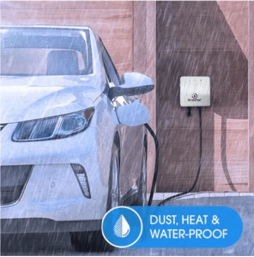 7.5kW EV Charger, Smart App, 32A, 1 Phase, 5M TPU Cable, Adjustable Amp, Indicator Light, WiFi BT, IP65, RCD A + 6ma DC, Emergency Earthing Off Option 5 Years Warranty* (White) 3