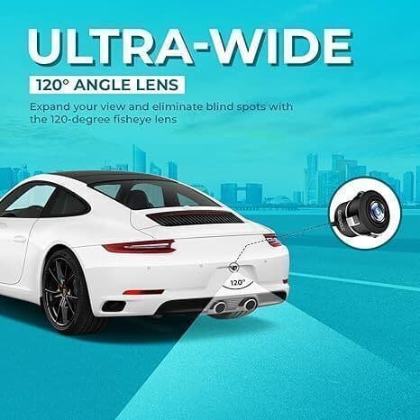 BASSOHOLIC 720P AHD Fisheye Car Reverse Camera | 120 Wide Angle Parking Assist 120 Vehicle Camera System 4