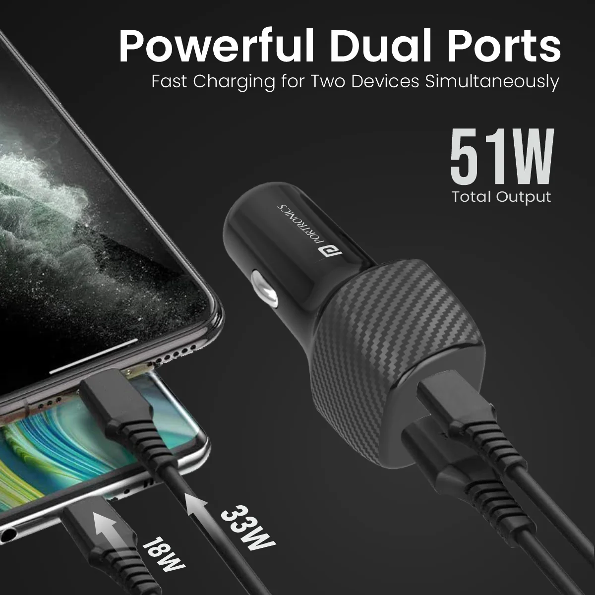 Car Power 6
Dual Output | Type-C PD | USB Port | 51 Watts 4