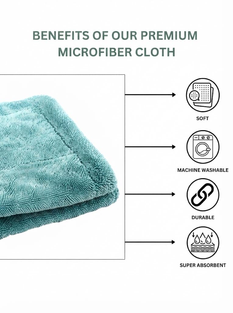 Microfiber Vehicle Washing Cloth (Pack Of 1, 1200) 3